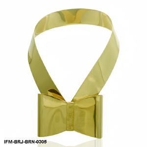 Ensemble de bijoux en laiton doré poli, collier ras du cou imposant avec nœud et boucles d'oreilles pendantes assorties pour femmes, parfait pour un usage quotidien - Product Image 5