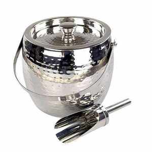 Black Coated Bottle Soft <b>Drink</b> Chilled Metal Ice Cub Bucket For Home Kitchen Ice Storage Bucket Indoor <b>Outdoor</b> Picnic Use - Product Image 5