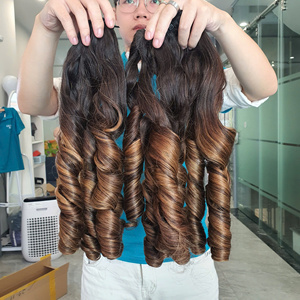 Venta caliente SDD 12A cutícula cruda alineada vendedores de cabello vietnamita huevo rizado pelucas de cabello humano hinchable - Product Image 1