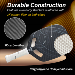 Manufacturer Wholesale AERO SWIFT 3K Edgeless Carbon Forged Elongated Handle Pickleball Paddle Honeycomb Core 16mm Portable Bag - Product Image 2