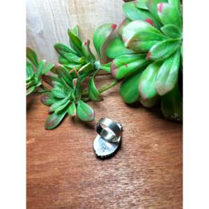 Zachariah David Men's Romantic <b>Adjustable</b> <b>Ring</b> Blue Bird Turquoise Platinum Oval Cut Sterling Silver Platinum Everyday Wear - Product Image 4