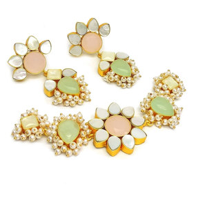 Pakistani <b>Bridal</b> <b>Jewelry</b> High Quality Fresh Necklace Earrings <b>Jewelry</b> <b>Sets</b> Gold Plating Women's Party Wedding Gift - Product Image 1