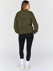 เสื้อสเวตเชิ้ตผู้หญิงคอตั้งทรงหลวมแบบสวมหัว - Product Image 3