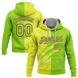 Sudadera con capucha con patrón de grafiti cosido personalizado negro para Kelly Green-Gold Sports Pullover sudadera invierno estilo bordado de ganchillo - Product Image 5