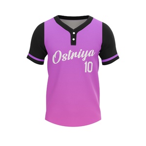Camiseta de Béisbol Ligera de Manga Corta, 100% Poliéster, Estampada, Transpirable, de Secado Rápido, con Dos Botones - Nueva Moda en Oferta - Product Image 1