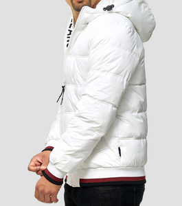 Wholesale Custom Made Winter <b>Warm</b> <b>Waterproof</b> Breathable Canvas Solid Color Streetwear Hooded Puffer <b>Jacket</b> for Men - Product Image 3