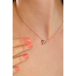 925 Sterling <b>Silver</b> Spiral Heart Necklace with White Zircon Diamond Platinum Bezel Setting Rhodium Plated <b>Box</b> <b>Chain</b> Trendy Style - Product Image 2