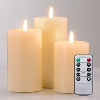 Bougie sans flamme TOOWIN en cire véritable, modèle concave, pour mariage, Noël, fêtes, anniversaire, décoration