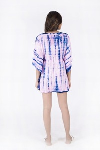 Vêtements d'été pour femmes, kaftan court en lin/coton, imprimé floral, coupe ample - Product Image 4
