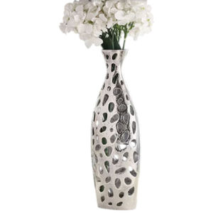 Jarrón de Flores de Hierro Metálico de Calidad Exclusiva Hecho a Mano, Diseño Vintage, Jarrón Plateado para Mesa, Hogar, Hotel, para Bodas - Product Image 6