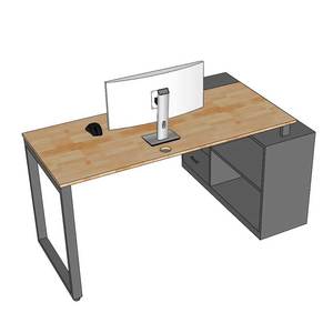 Escritorio Esquinero en Forma de L con Patas de Gabinete, 140x100cm, Madera de Caucho CD68028, con Cajón - Product Image 3