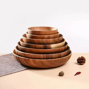 Plat à fruits rond en bois pour la maison, idéal pour la promotion de la vaisselle - Product Image 4