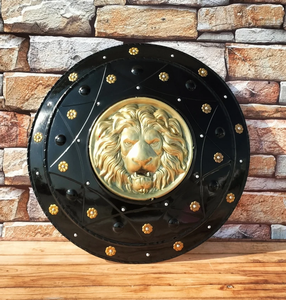 Escudo Vikingo Guerrero Negro Hecho a Mano - Escudo para Reenactment, Artículos de Regalo para Amantes de la Guerra, Calidad Premium - Product Image 1