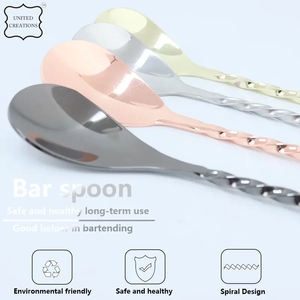 Cuchara mezcladora de cóctel de acero inoxidable con mango largo, palo giratorio desechable para cócteles y bebidas - Product Image 5