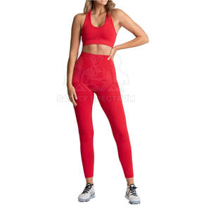 Conjunto de Yoga Ecológico y Transpirable para Mujer, Personalizable con MOQ Bajo, de Alta Calidad, Ajustado, con Cintura Elástica y Logotipo Frontal - Product Image 1