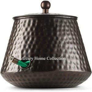 New <b>Large</b> Shape Metal Decorative Hose Storage <b>Pots</b> Hammered Design Black Color Powder Coated Handmade Designer Attractive Look - Product Image 1