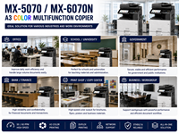 Photocopieur multifonction couleur A3 d'occasion MX5070 MX6070N 50-60 ppm, imprimante duplex, scanner, machine de bureau professionnelle