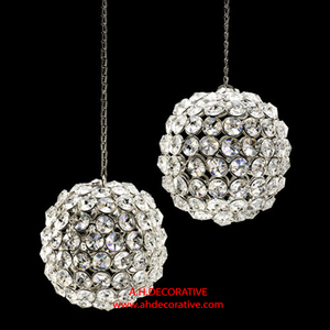 Candelabro colgante de cristal brillante para decoración del hogar, 3 placas de plata para boda - Product Image 2