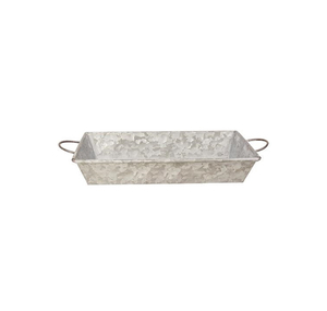 Classic Galvanized Metal Silver Serving <b>Tray</b> With Rope Handle for Home & Hotels table Snacks & <b>Drink</b> Serving <b>Tray</b> - Product Image 4
