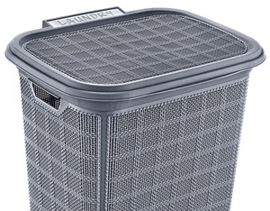 60L Jute Laundry Basket Modern Design Durable Woven Style PP Plastic Clothes <b>Hamper</b> Ventilated <b>Storage</b> Bathroom Laundry Room - Product Image 4