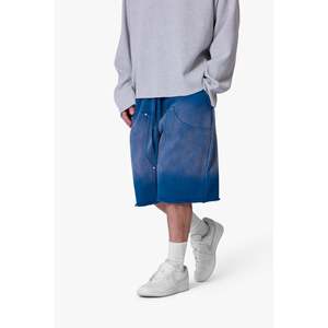 กางเกงขาสั้นผ้าคอตตอนสำหรับผู้ชายกางเกงขาสั้นผ้าคอตตอนแบบหลวมน้ำหนักมากตะวันตกสองชั้น XS-XXXL แบบกำหนดเอง - Product Image 4