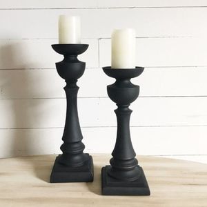 Candle <b>Holders</b> Stand Single Arms <b>Black</b> <b>Candlestick</b> <b>Holder</b> Metal Decorative for Church Wedding Party - Product Image 1