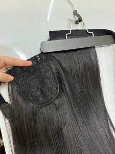 Monde Cheveux Vietnamien Vierge Cru Cheveux Humains Queue De Cheval Double Trame Bande Dentelle Style Droit Fabriqué À La Machine 140g Unité De Poids - Product Image 3