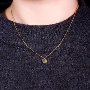 Jeulia Custom <b>Initial</b> Coin Pendant <b>Necklace</b> in Rose Gold Sterling <b>Silver</b> with Zircon - Product Image 6