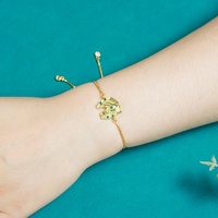 Mode 18K Plaqué Or Sabot Type Zèbre Cheval Bracelet Réglable En Laiton Vert Zircon Boîte Chaîne Bracelet Pour Femmes En Laiton Bijoux