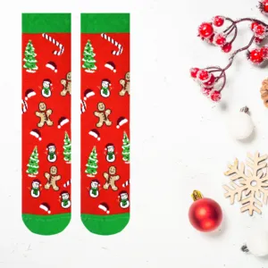 Calcetines de Algodón con Estampado Navideño, 100% Algodón, Deportivos, Antibacterianos, Absorbentes de Sudor, Personalizables con Técnicas de Sublimación Digital - Product Image 1