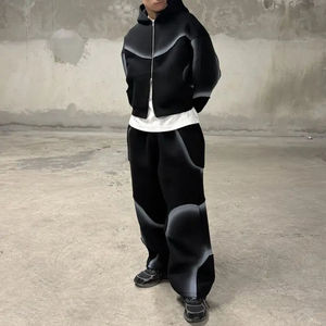 ชุดวอร์มแบบเต็มตัวสั่งทำได้ ขายส่ง เสื้อแจ็คเก็ตกันลมแบบเรียบ กันน้ำ คุณภาพสูง ชุดวอร์ม เสื้อฮู้ดครอป & กางเกงขาบาน - Product Image 3