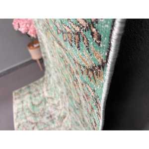 พรมตุรกีวินเทจ ขนาด 4.2x7.9 ฟุต (129x242 ซม.) สีเขียวลายนามธรรม - Product Image 3
