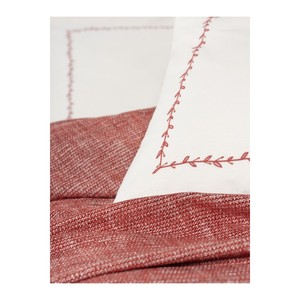 Parure de lit en coton égyptien Embrova 300TC 4 pièces pour lit double, couette matelassée unie en chenille tissée bordeaux - Product Image 3