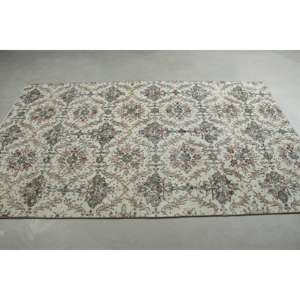 Alfombra Turca Vintage, Alfombra de Lana a Rayas Blancas de 4.6x7.7 pies (139x234 cm) - Product Image 3