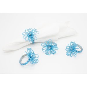 Anneaux de serviette perlés faits à la main de luxe verre de conception florale élégante pour la maison hôtels vacances Table à manger décor porte-accessoire - Product Image 4