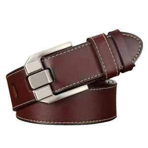 Ceinture décontractée classique avec boucle à une broche pour pantalon en jean travail et affaires ceinture habillée en cuir véritable pour hommes - Product Image 4
