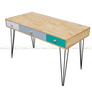 SFBHK004- Natural Wood Hairpin Leg <b>Footrest</b> with 3 Drawers 60x120x75cm Size Bn 3 Hc Ko - Product Image 4