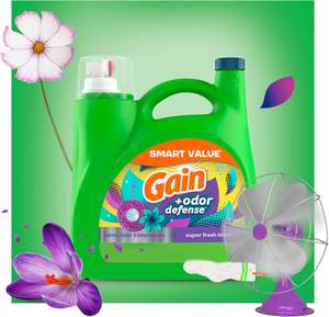 Detergente Líquido para Ropa Gain + Odor Defense, Aroma Super Fresco, 107 Cargas, Compatible con Lavadoras HE - Product Image 1