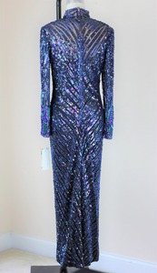 Robe de soirée élégante à col en V profond, ornée de perles et de paillettes, taille naturelle, longueur au sol, formelle, droite, antistatique, broderie - Product Image 6