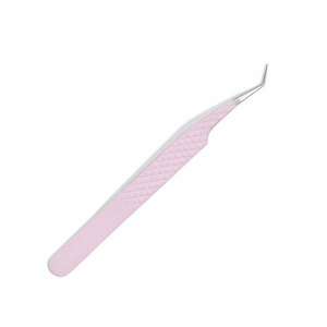 Pinzas de pestañas de color rosa Etiqueta privada Extensión de pestañas personalizada Punta de fibra Fijación fuerte Pinzas de pestañas delgadas - Product Image 3