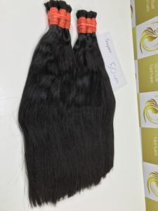 100% Russian Virgin Remy Human <b>Hair</b> Extensions Bulk Handtied Weft Thick End Double Drawn No Mix <b>Synthetic</b> Waves Natural Wave - Product Image 4