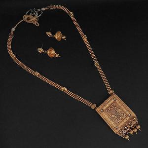 Conjunto de joyería fina Kriaa, collar de piedra austriaca marrón chapado en oro 1109866A - Product Image 1