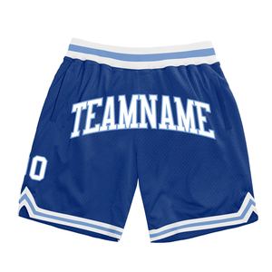 Industrie Direct Engro Sportswear Short de basket-ball rétro authentique confortable personnalisé blanc royal-bleu clair - Product Image 1