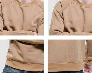 Haut court à col en V ajusté pour femmes, sweat-shirt décontracté à épaules tombantes 100% coton pour l'hiver - Product Image 3