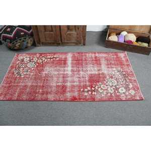 Tapis turc à accents turcs 2,9x5,9 pieds, tapis en laine rouge et blanc à pois - Product Image 3