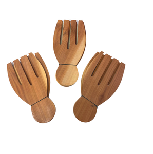 ช้อนตักสลัดไม้แนววินเทจไม้สลัดมือตกแต่งห้องครัวโดยใช้ไม้ธรรมชาติสีไม้ธรรมชาติ - Product Image 1