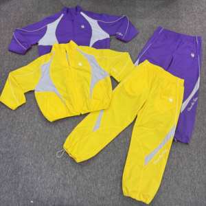 Chándal de Invierno para Hombre al por Mayor, Personalizado, Estilo Urbano, Bloques de Color, Patchwork, Cortavientos, Nylon Grueso, Capucha, Cintura Elástica - Product Image 1