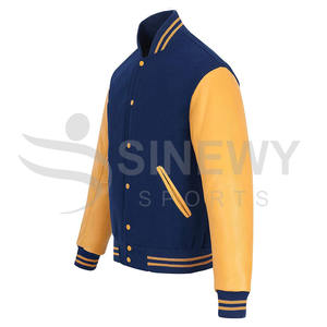 Chaqueta Universitaria de Béisbol Personalizada para Hombre y Mujer, Bordado de Chenilla de Alta Calidad, Mangas de Cuero - Product Image 3