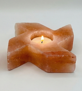 Windmill Shape Natural Pink Himalayan Salt Tea Light <b>Candle</b> Holder Hand <b>Carved</b> Crystal Rock Votive Stand for Unique Home Decor - Product Image 1