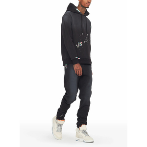 Pantalon évasé sur mesure pour homme, coupe ajustée, avec survêtement empilé, ensemble de jogging de maternité pour l'hiver - Product Image 3